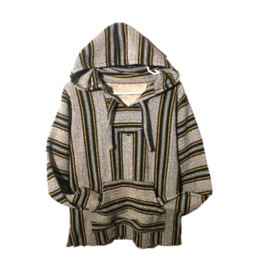 Mexican‎ Baja Hoodie Preshrunk Unisex Size Medium black gray gold